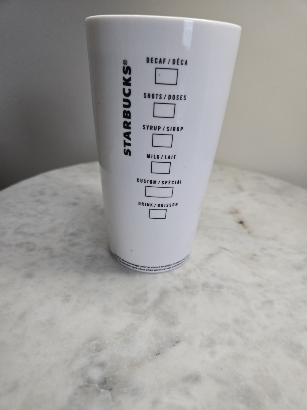 Starbucks White Ceramic Tumbler with Green Logo - Picture 2 of 5